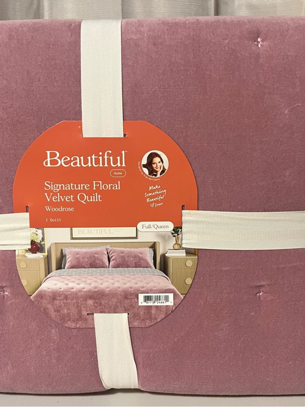 Beautiful by Drew Signature Floral Velvet Quilt - Woodrose
